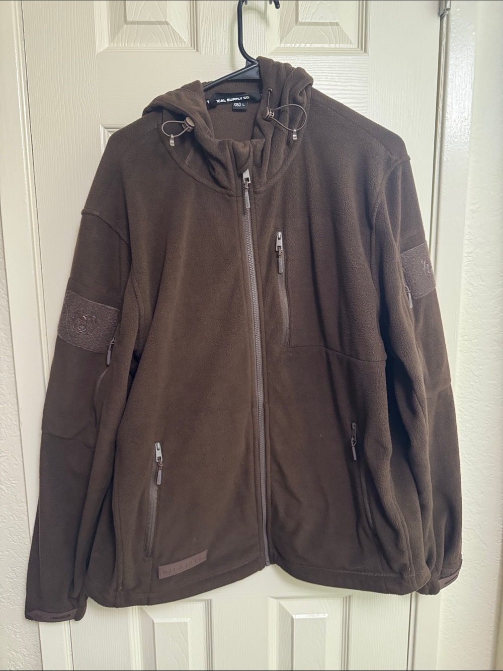 Men's Brown Lightweight Fleece Jacket with Hood